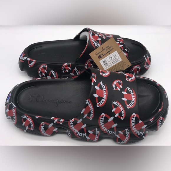 Champion Men’s Meloso Smiley Face Squish Slide Sandals - Size 12 - Picture 2 of 7